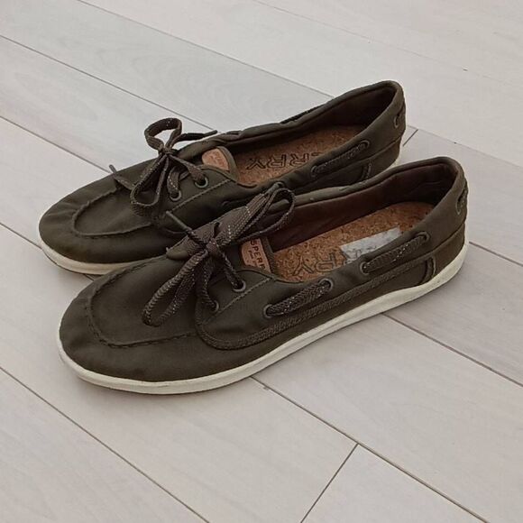 Sperry Women's Drift Hale Flat Sperry Top-sider Shoes Army Green Size 8.5M - Picture 1 of 5